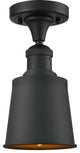 Franklin Restoration Addison 1 Light Semi-Flush Mount, Matte Black, Matte Black