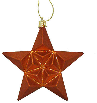 Matte Glittered Shatterproof Christmas Ornaments, Set of 12, Burnt Orange