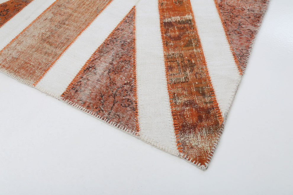 Rug N Carpet - Handwoven Oriental 6' 8'' x 9' 11'' Flag Patchwork Rug