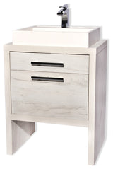 Montreal Oak Bathroom Vanity, White Natural Oak, 32", With Sink