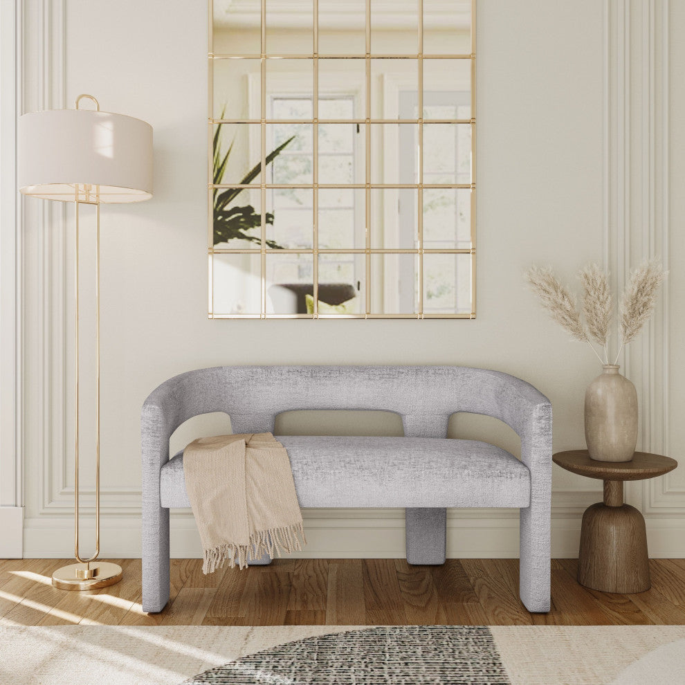 Gwen Modern Luxury Jacquard Fabric Upholstered Sculpture Bench