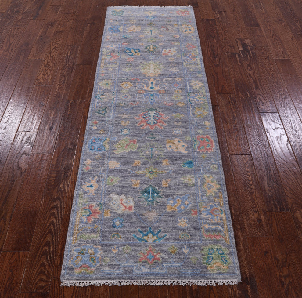 2' 7" X 8' 0" Handmade Turkish Oushak Wool Runner Rug - Q13404