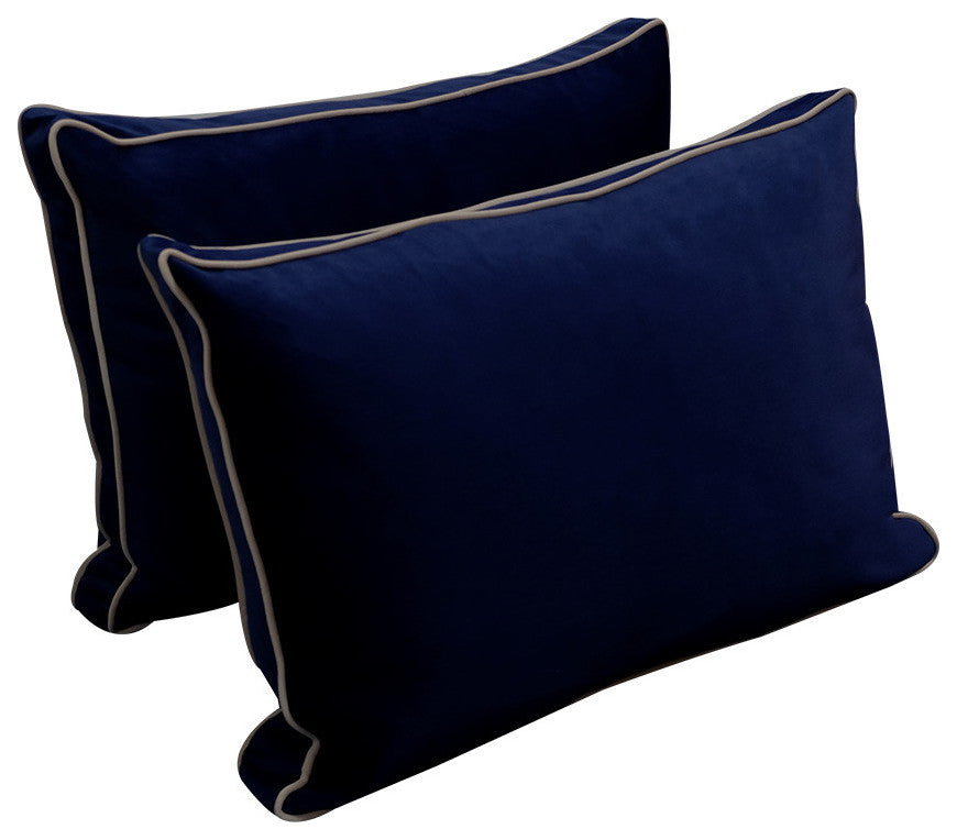 STYLEV1 TwinXL Velvet ContrastPipe IndoorDaybed Mattress Pillow, Cover Only