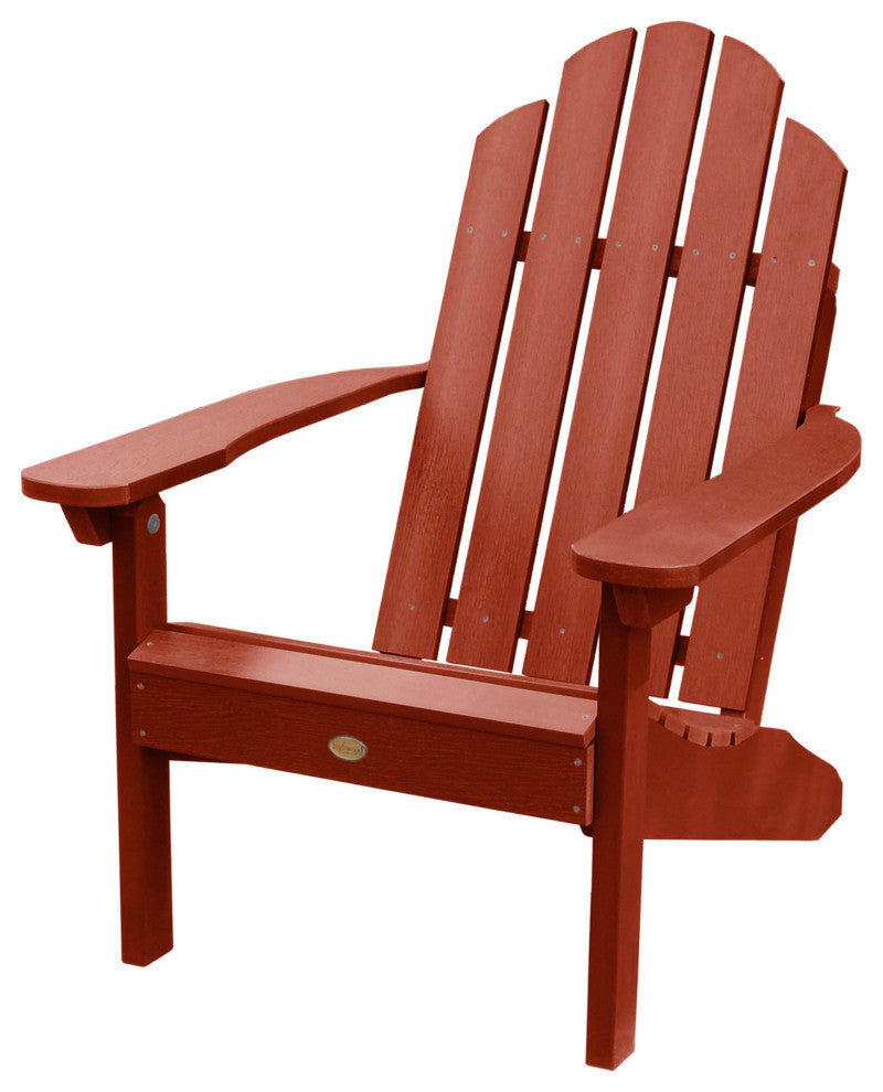 Westport Adirondack Chair With Ottoman, Rustic Red