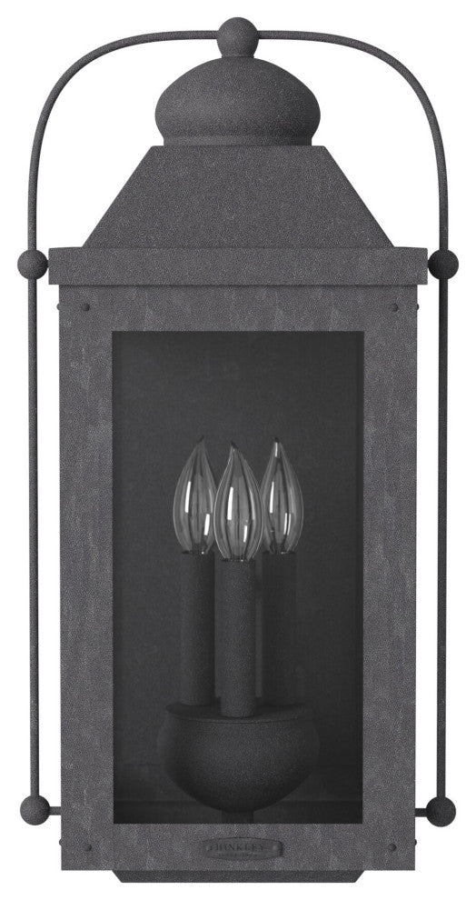 Hinkley Anchorage Large Wall Mount Lantern, Aged Zinc