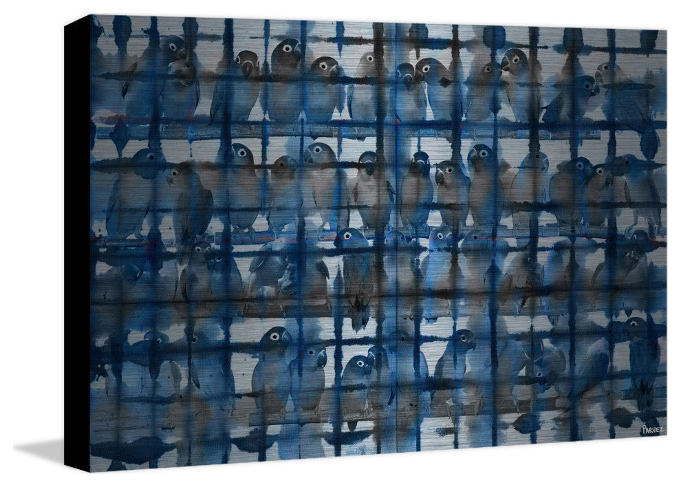 "Crowded Blue" UV Ink Print on Brushed  Aluminum, 36"x24"