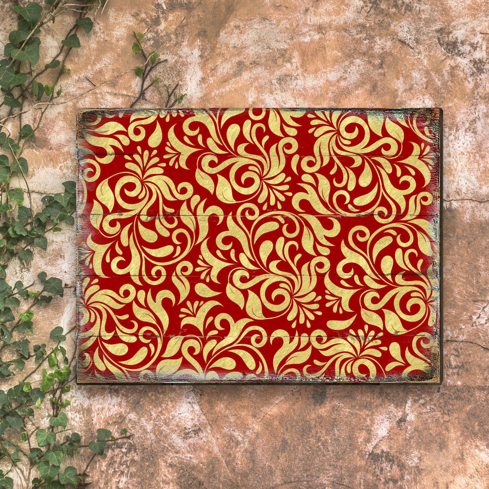 Decorative Pattern Wooden Block, 12"x9"