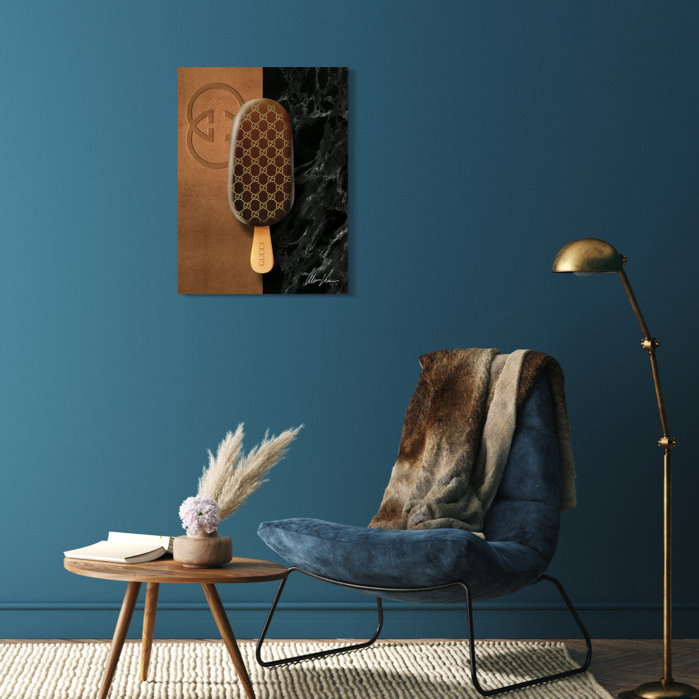 "Gucci Glamour" Frameless Free Floating Tempered Glass Panel Graphic Wall Art
