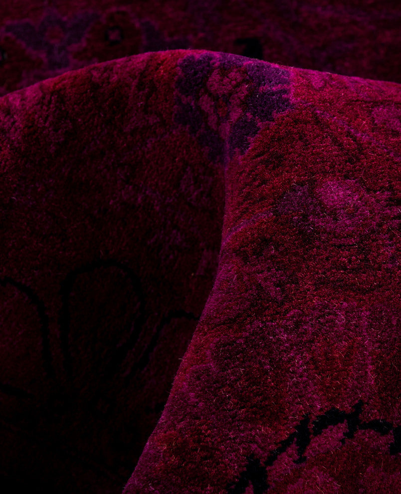 Overdyed One-of-a-Kind Hand-Knotted Area Rug Purple, 6' 3" x 13' 2"