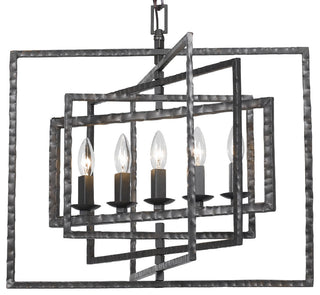Capri 5 Light Raw Steel Chandelier
