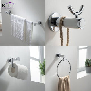 Abaco 4-Piece Bathroom Accessory Set, Chrome White