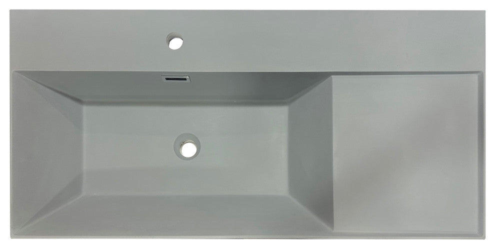 39" Composite Granite Sink Top, Dark Gray