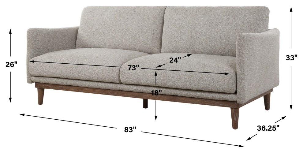 Uttermost Freefall Gray Ceruse Sofa