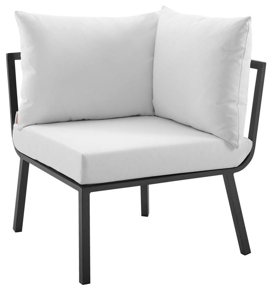 Riverside 4 Piece Outdoor Patio Aluminum Set - Gray White