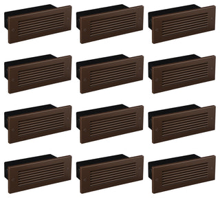 12-Pack Dimmable LED Step Lights 120-277V, 4.5W Stair Light, Oil Rubbed Bronze