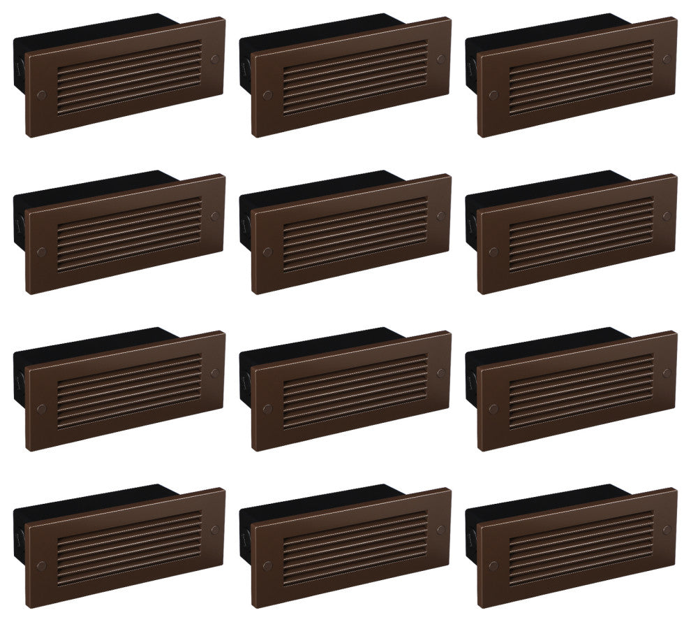 12-Pack Dimmable LED Step Lights 120-277V, 4.5W Stair Light, Oil Rubbed Bronze