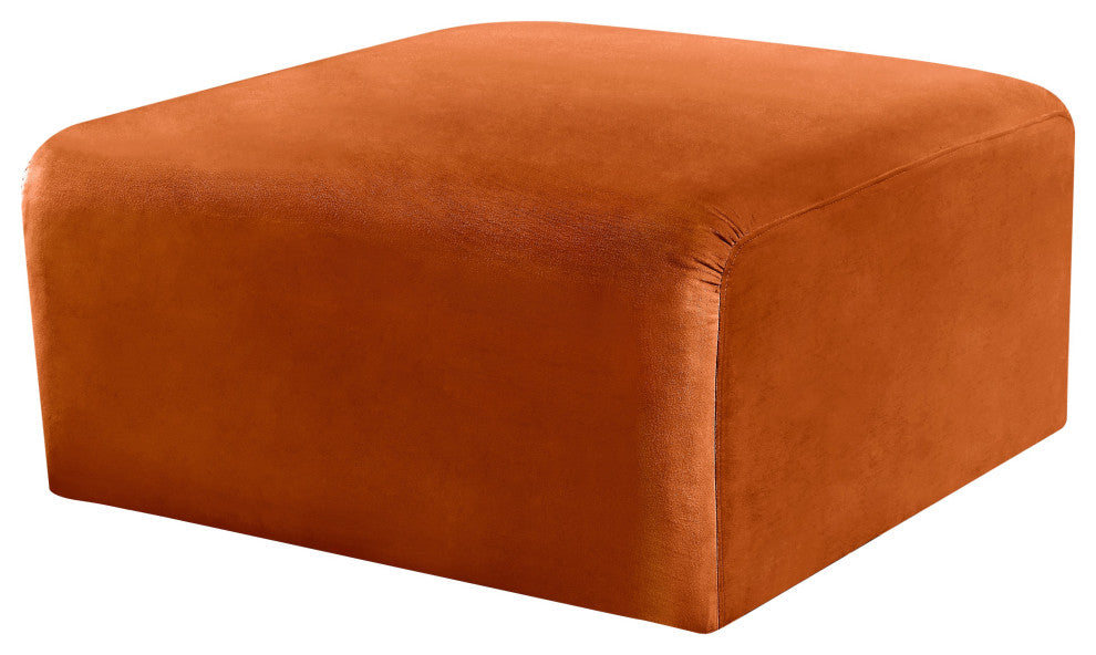 Arc Upholstered Modular Component, Cognac, 1-Piece: Ottoman, Velvet