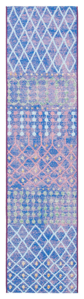 Safavieh Summer SMR452 Indoor-Outdoor Rug, Blue/Light Blue, 2'x8'
