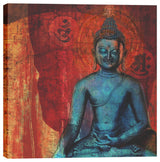 "Blue Buddha" Giclee Canvas Wall Art, 12"x12"