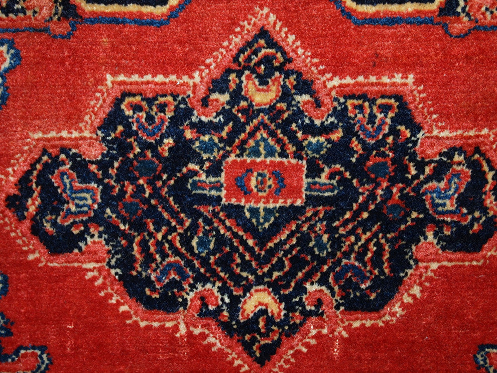 Handmade antique Persian pair of Senneh rugs 1.7' x 2.6' ( 52cm x 80cm ) 1900s
