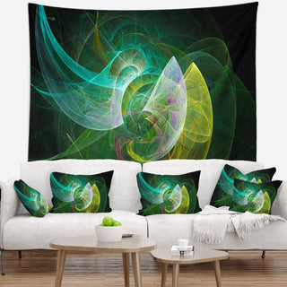Green Mystic Psychedelic Texture Abstract Wall Tapestry, 60"x50"
