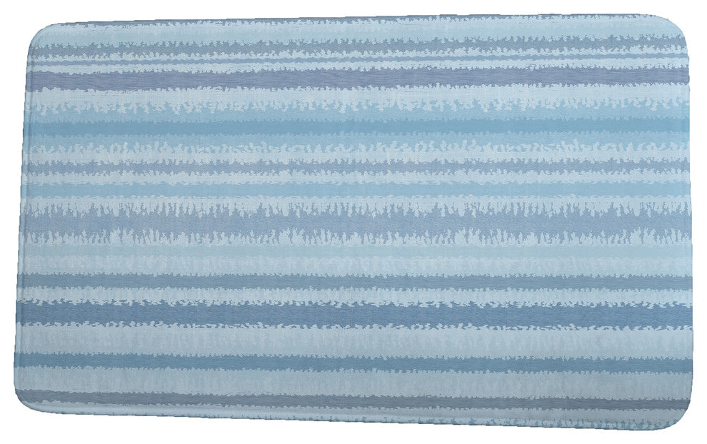 Intercoastal Waterway Raya De Agua Stripe Print Bath Mat, Light Blue, 17"x24"