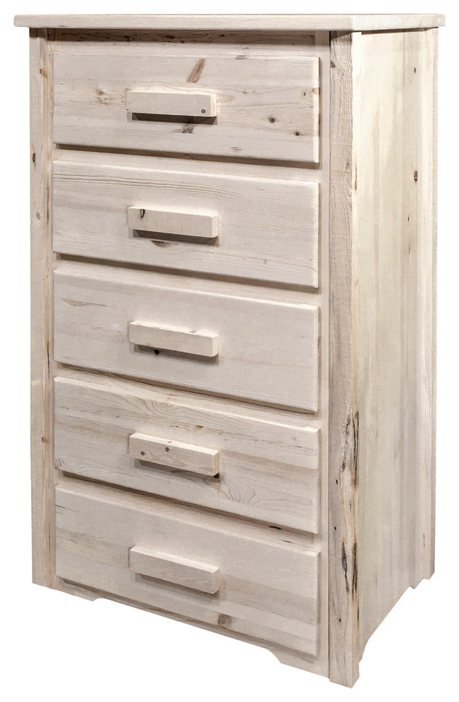 Homestead Collection 5-Drawer Chest, Clear Lacquer Finish
