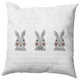 Bunny Triplets Easter Indoor/Outdoor Throw Pillow, Laurel Tree Green, 18x18"