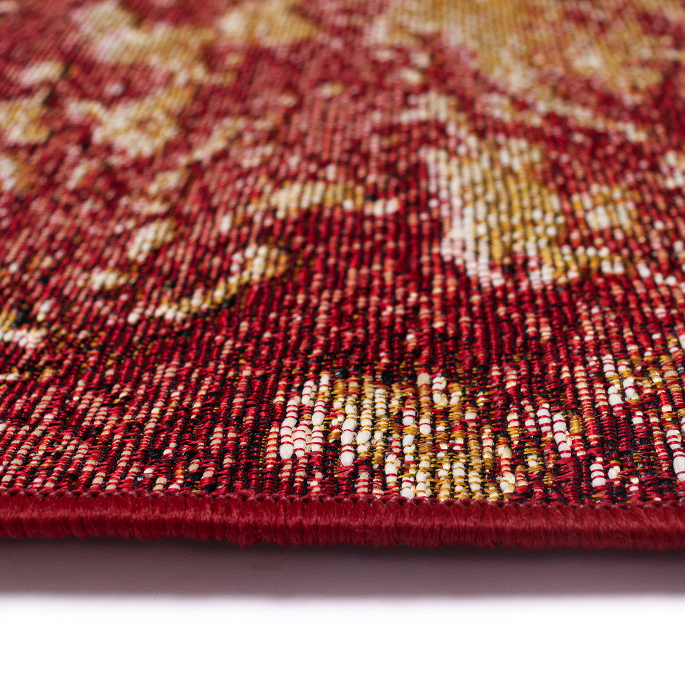 Marina Lava Indoor/Outdoor Rug, Red, 6'6"x9'3"