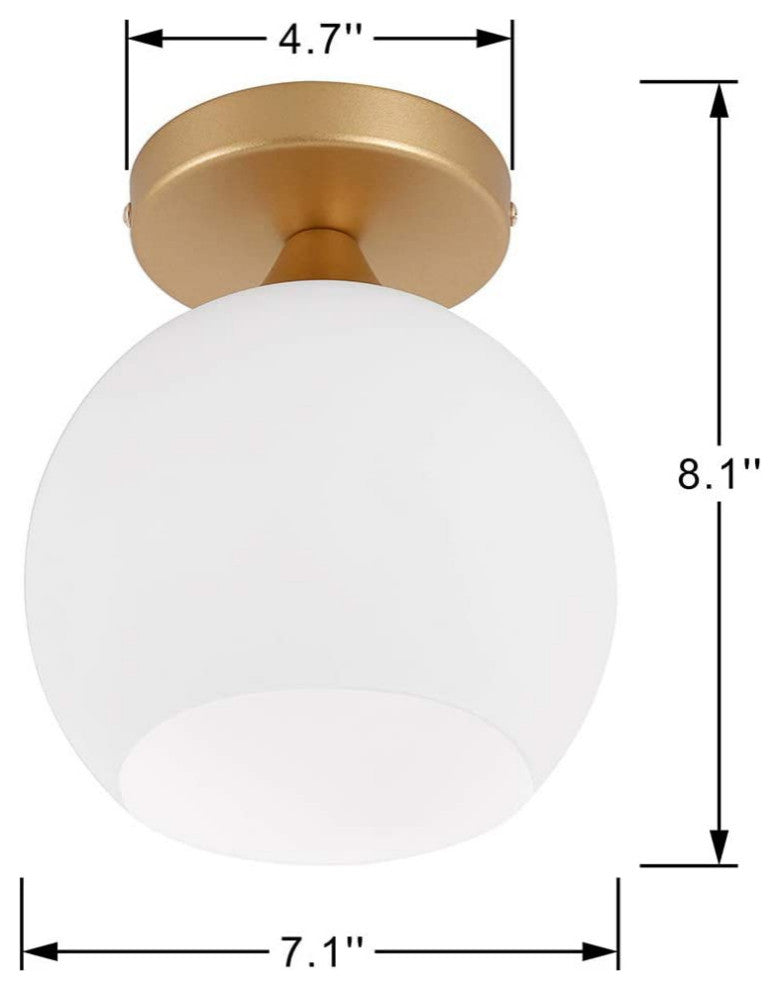 Mini Semi Flush Mount Ceiling Light Fixture globe glass ceiling lamp
