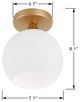 Mini Semi Flush Mount Ceiling Light Fixture globe glass ceiling lamp