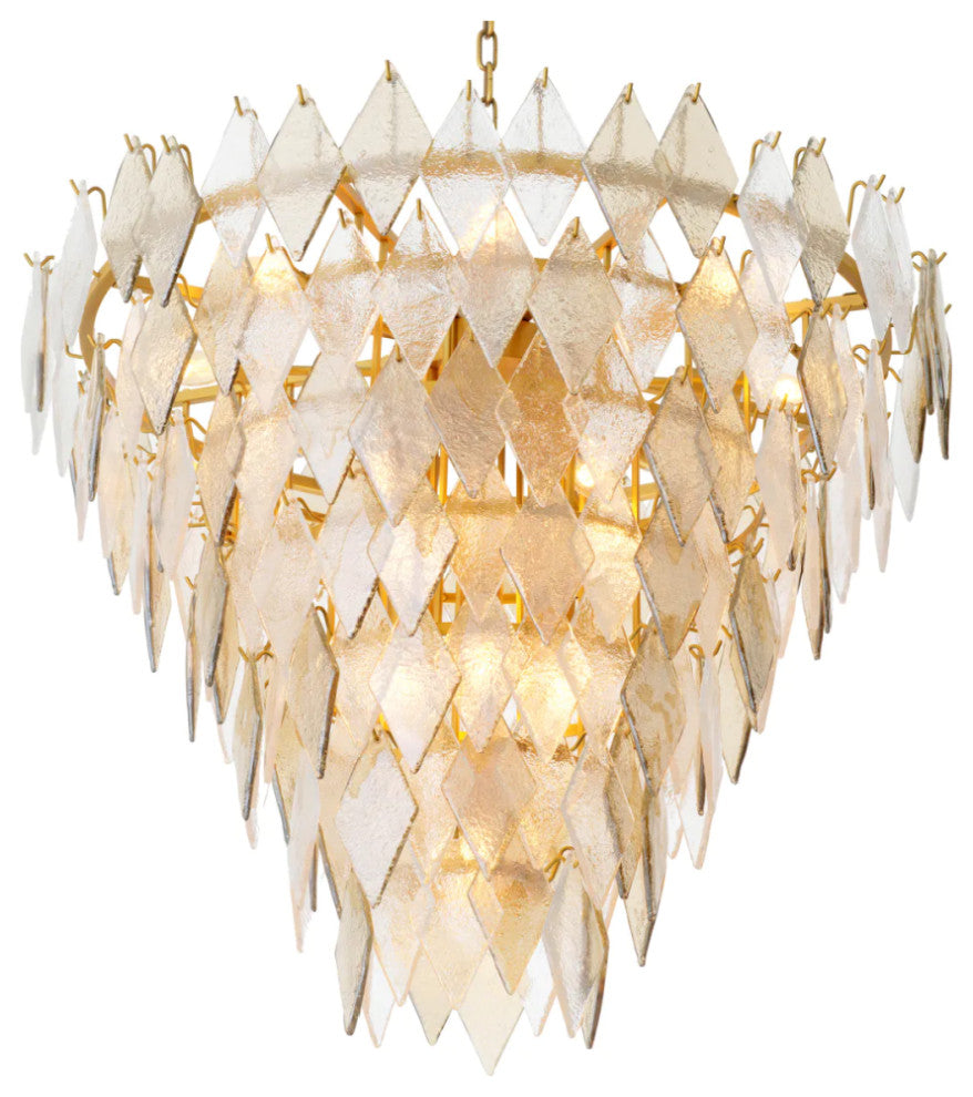 Sugared Glass Chandelier, Eichholtz Rhombus, Large