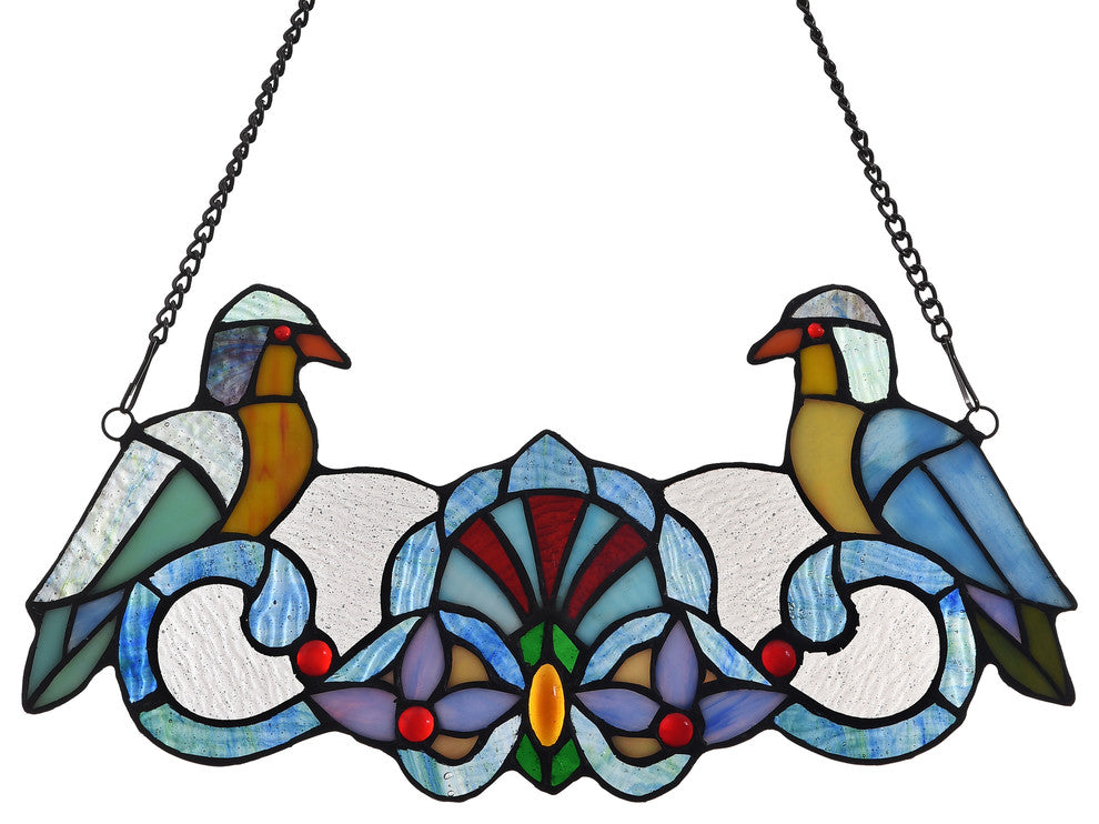 Perch Tiffany-Glass Window Panel 16X21