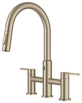 KRAUS Oletto Touchless Sensor Bridge Kitchen Faucet w Pulldown Sprayhead SFACB