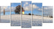 Winter Landscape with Chapel, Landscape Canvas Art Print, 60"x32", 5 Panels