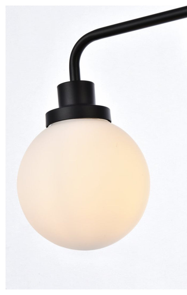 Helen 2-Light Bath Sconce, Black With Frosted Shade