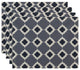 18"x14" Medina, Geometric Print Placemat, Gray, Set of 4