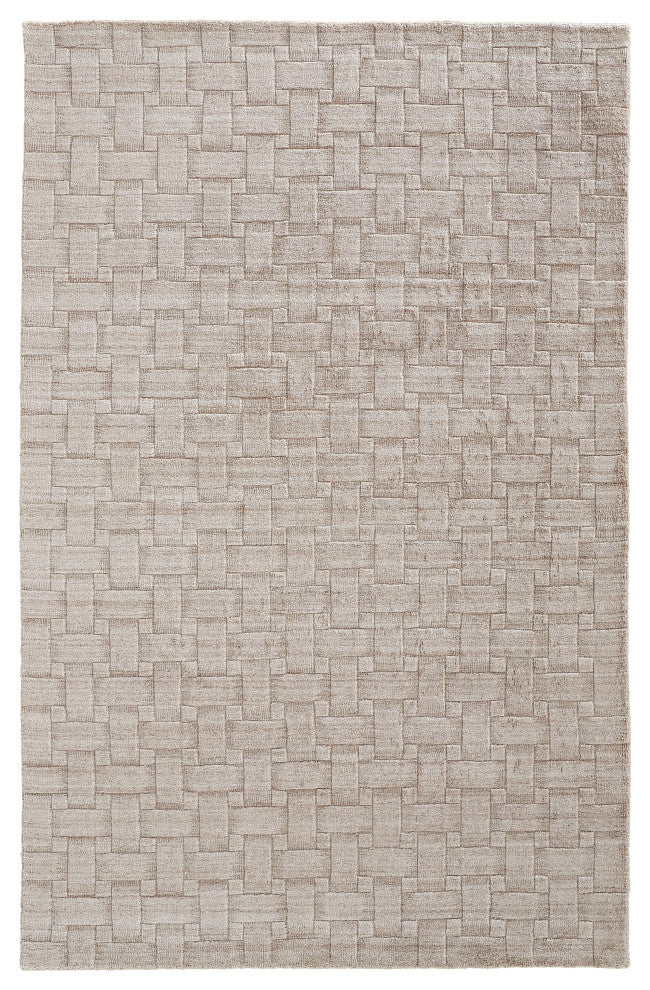 Weave & Wander Tatem Minimal Viscose Rug, Beige, 12' x 15' Rug