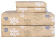 Pointehaven 170 Flannel Sheet Set, Snow Flakes Oatmeal, Full