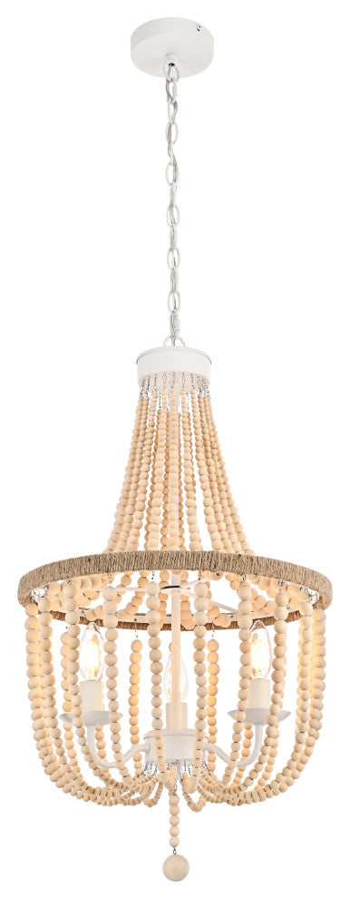 Home Living 16" Beaded Pendant, Beige