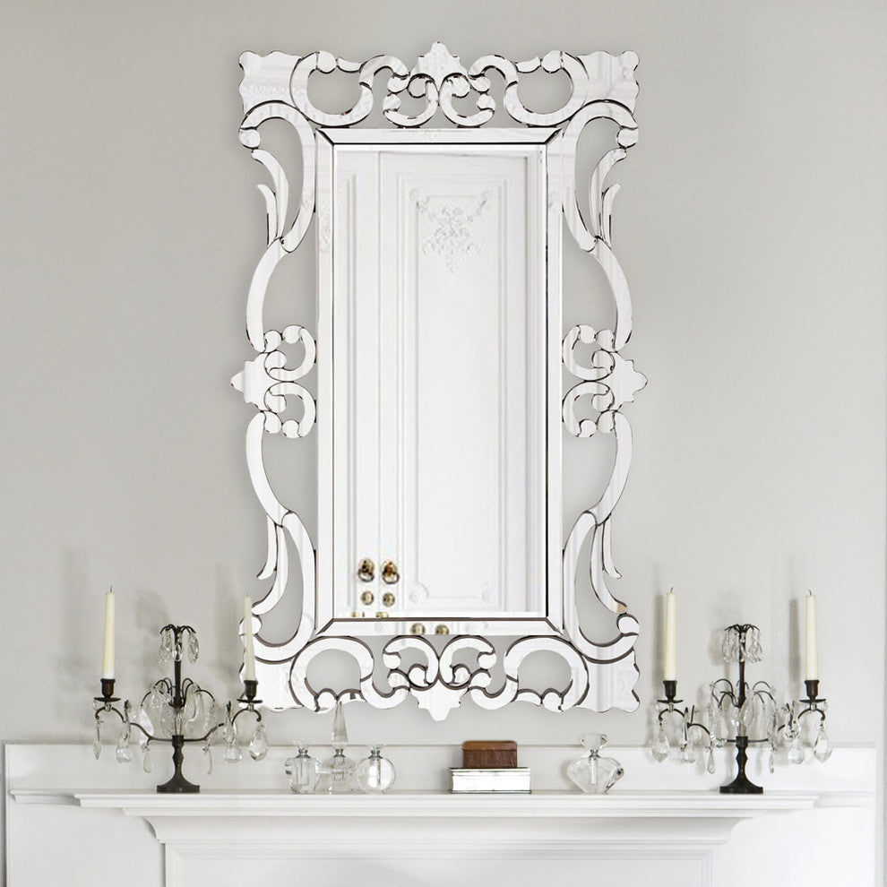 Howard Elliott Rebecca Mirrored Scroll Mirror