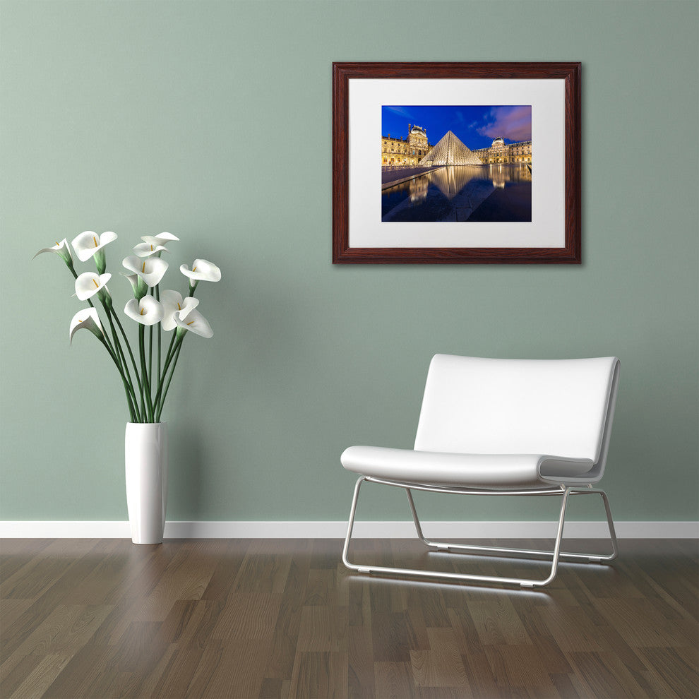 Mathieu Rivrin 'Golden Hour in the Louvre' Matted Framed Art, 16x20