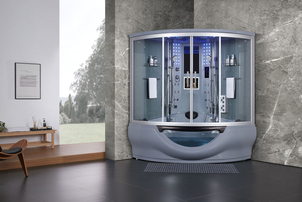 Platinum Superior Steam Shower w/ Heated Massage Bathtub Whirlpool Hot Tub Sauna