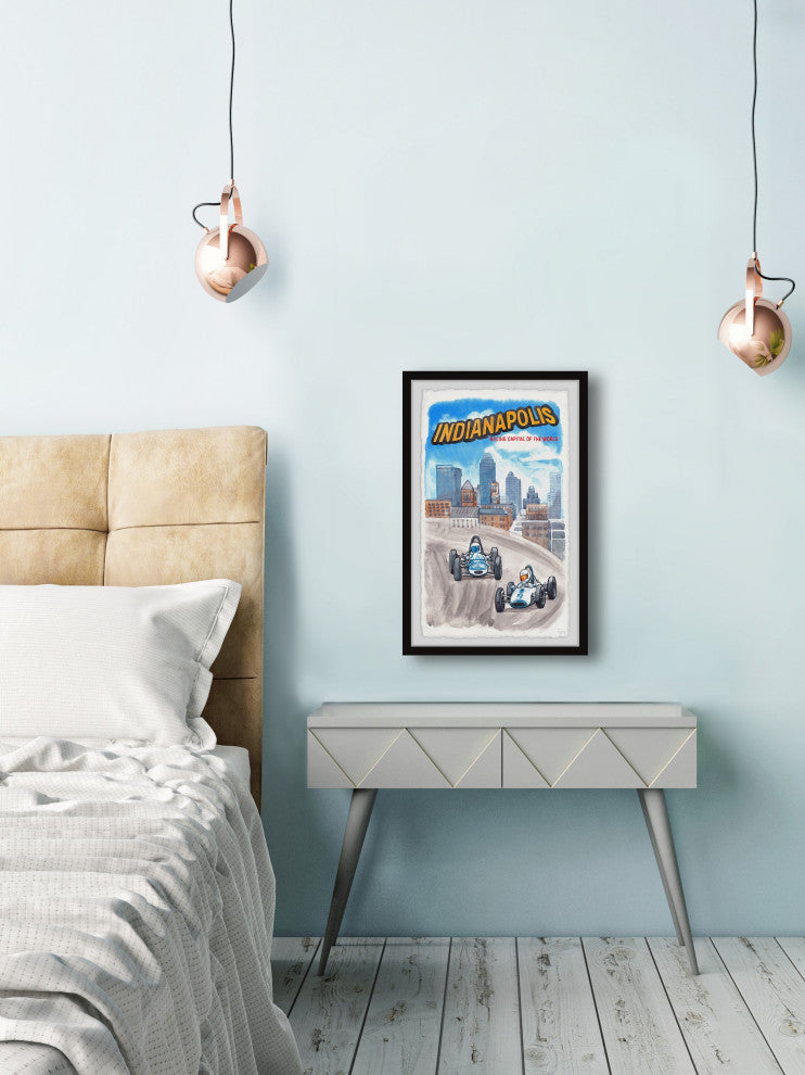 "Indianapolis Racing" Framed Painting Print, 20x30