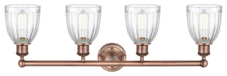 Brookfield 4-Light 33" Bath Vanity Light, Antique Copper Finish, Clear Shade