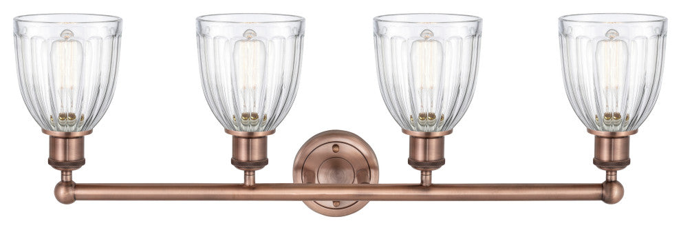 Brookfield 4-Light 33" Bath Vanity Light, Antique Copper Finish, Clear Shade