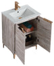 Wilmington Bath Vanity, Rustic White, 24 Inch, Rose Gold Hardware