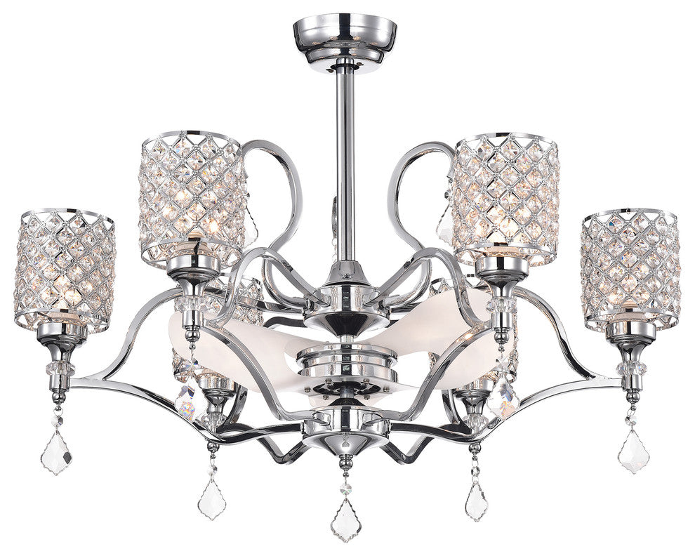 Cyrus Ceiling Fan with Crystal Shades (includes Remote and Light Kit)