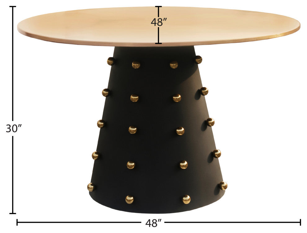 Raven Brushed Gold Top Dining Table