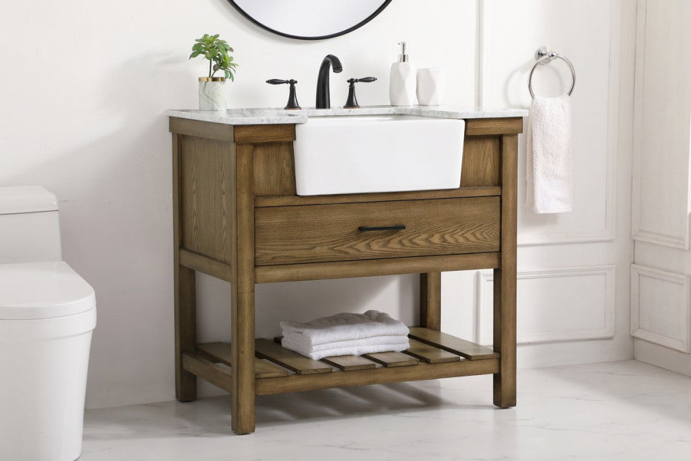 Home Living 22" Farmhouse Driftwood-Light Bathroom Vanity